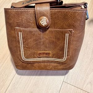 Wrangler Tan Crossbody Bag with Front Pocket